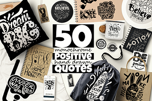 95% OFF 50 Positive Handdrawn Quotes