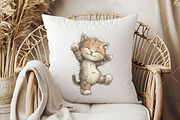 Whimsical Spring Cat Clipart, an Illustration by OK Design (Thumbnail 5 of 6)