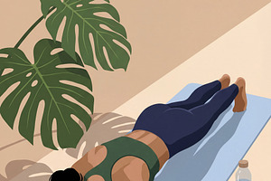 Young Woman Practicing Exercise, a Sport Illustration by Virgo Studio