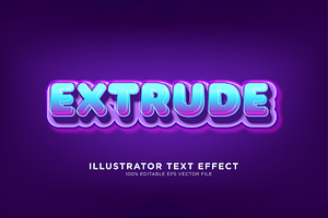 Extrude Text Effect Vector