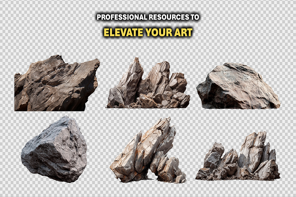 75+ PNG Cutout Isolated Rocks, an Object Graphic by Mikel Blazgad (Photo 4 of 9)