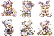 Whimsical Spring Teddy Bear Clipart, an Illustration by Designking (Thumbnail 4 of 5)