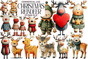 Christmas Reindeer Clipart, an Illustration by Daily.Designs (Thumbnail 1 of 5)