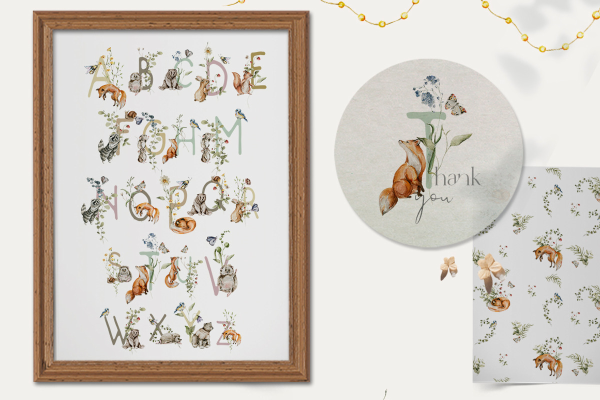 Woodland baby animals 2 Field flower, an Animal Illustration by 60secondsArt (Photo 13 of 16)