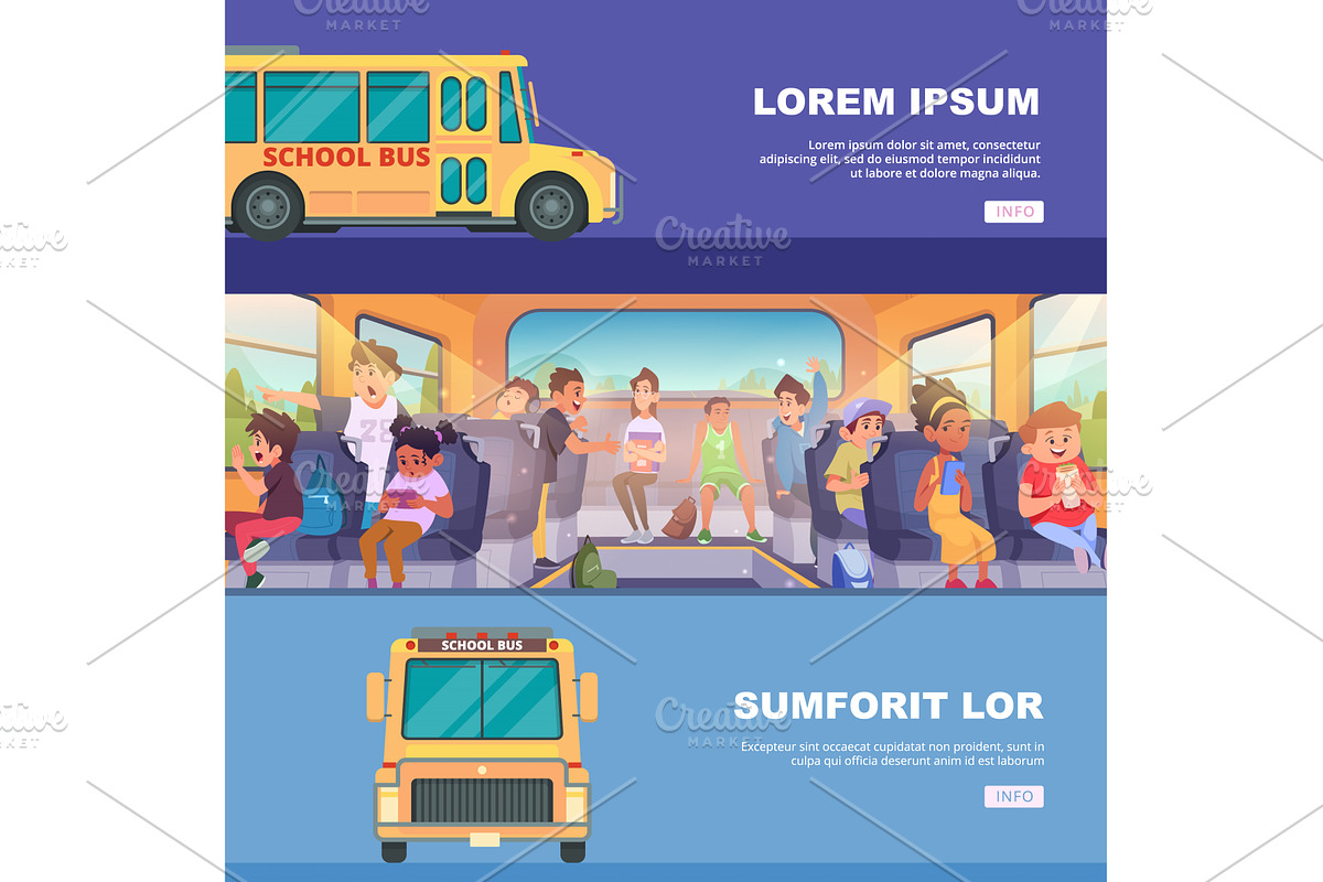 School bus. kids sitting talking and, an Object Illustration by Onyx