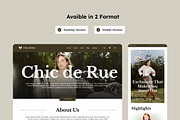 Chic de Rue - Fashion Landing Page, a Landing Page Template by productype1 (Thumbnail 3 of 5)