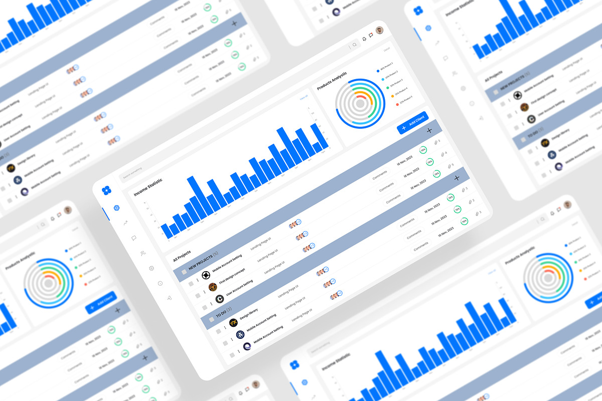Management Dashboard UI Kit Figma, an UI Kit Template by iDoodle Studio