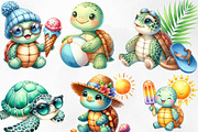 Summer Turtle Sticker Clipart, an Illustration by Designking (Thumbnail 2 of 4)