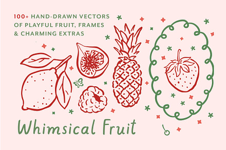 Whimsical Fruit Vector Set, an Object Graphic by Pencil Twist