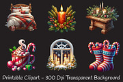 Cozy Christmas Watercolor Set, an Illustration by RobertsArt (Thumbnail 5 of 7)