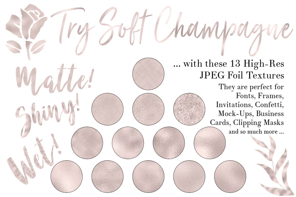 Soft Champagne Foil Textures, a Texture Graphic by U + Me Studio (Photo 3 of 4)