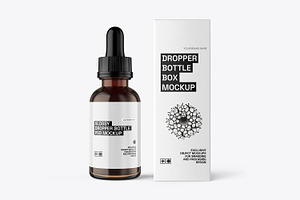 Dropper Bottle And Box Mockup