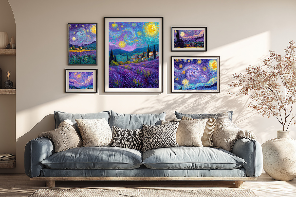 Starry Lavender Field Illustration, a Decorative Illustration by Housui Patterns (Photo 11 of 12)