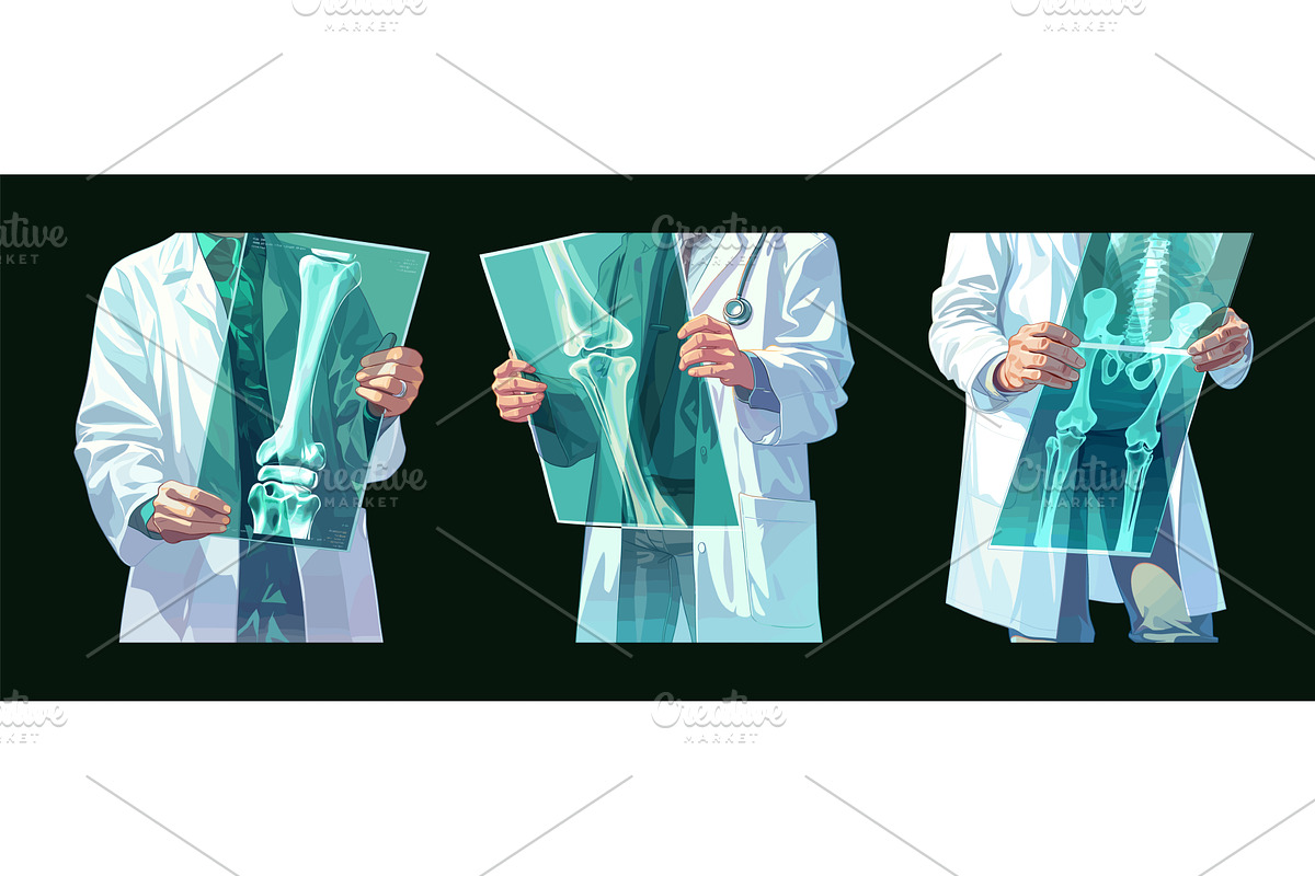 Doctor showing x ray. Radiologist, a Healthcare Illustration by Stock-Smart-Start