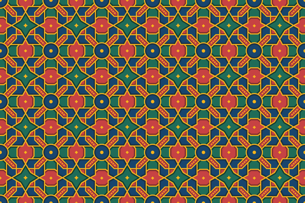 Colorful Islamic Seamless Pattern, a Pattern Graphic by Mightyfire