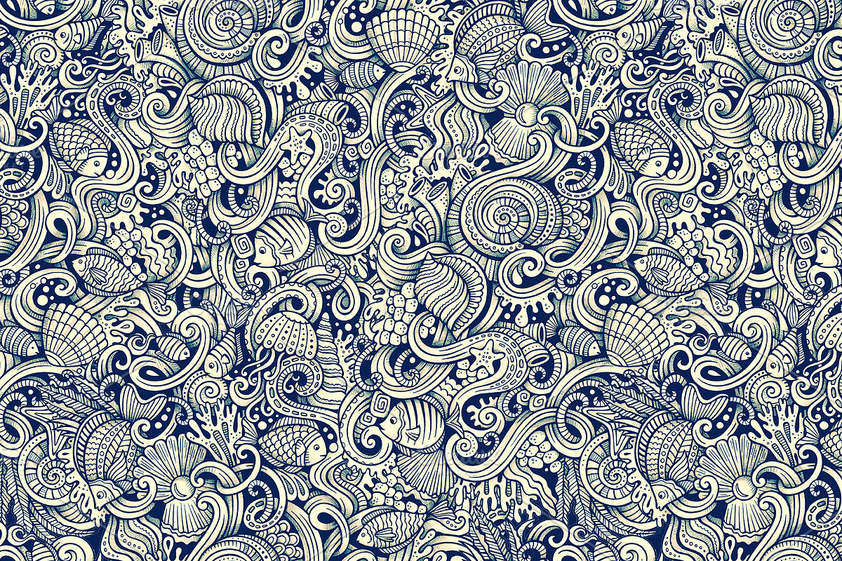 Underwater Graphics Patterns, a Decorative Illustration by BALABOLKA (Photo 5 of 6)