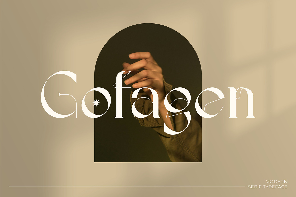 Gofagen | Modern Serif Typeface, a Serif Font by Kahade Studio (Photo 1 of 9)