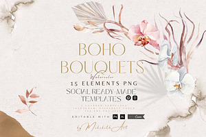 BOHO STYLED TEMPLATES CANVA, a Presentation Template by Alisa Mikibith Art