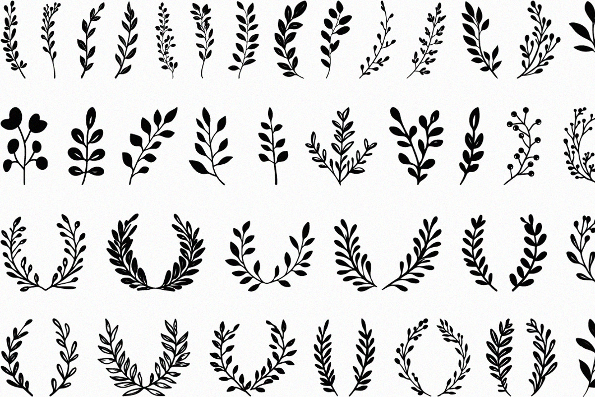 Simple Floral Branch and Wreath Set, an Object Graphic by DesignBTF (Photo 2 of 5)
