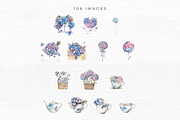 Hydrangea Clipart, Floral Clipart,, an Object Graphic by EllyandLima (Thumbnail 8 of 9)