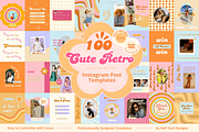 100 Retro Instagram Post Templates, a Social Media Template by Hell Yeah Designs (Thumbnail 1 of 10)