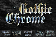 Gothic Chrome Text Effects, a Layer Style Add-On by Andrew Skoch Design (Thumbnail 1 of 8)