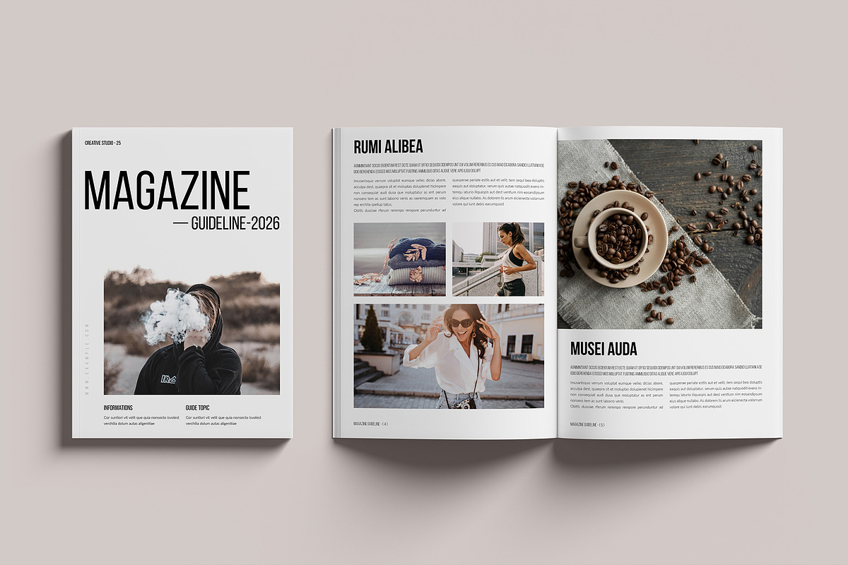 Magazine Guideline Template, a Magazine Template by GoldenGrid Studio (Photo 1 of 9)