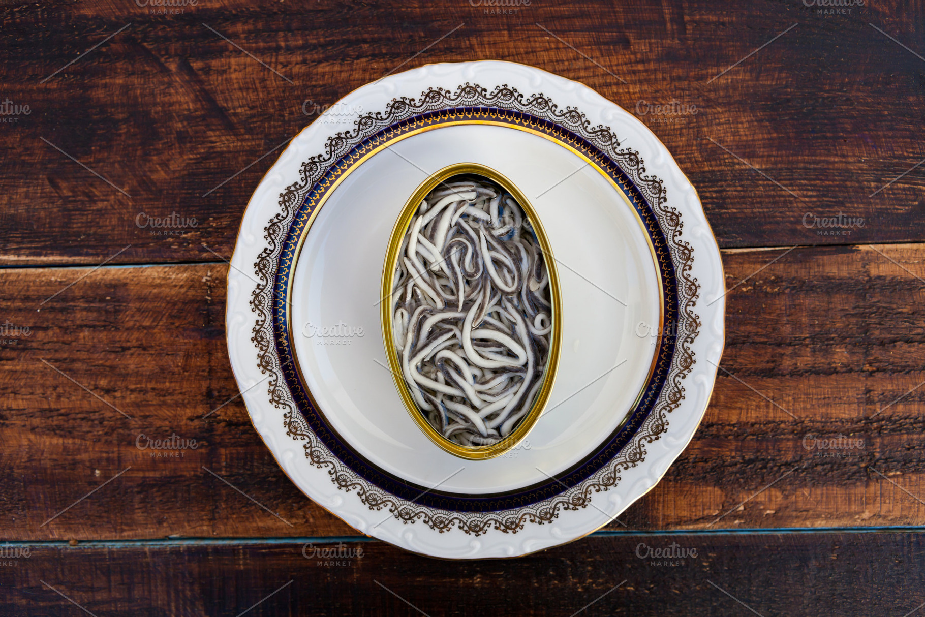 Canister of canned elvers, a Food & Drink Photo by José Manuel Gelpi