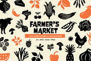 FARMERS MARKET, HAND DRAWN SET, a Food Illustration by NatalieArtShop (Thumbnail 1 of 14)