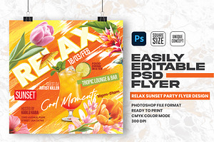Relax Sunset Party Flyer Design, a Flyer Template by Shajib Shikder