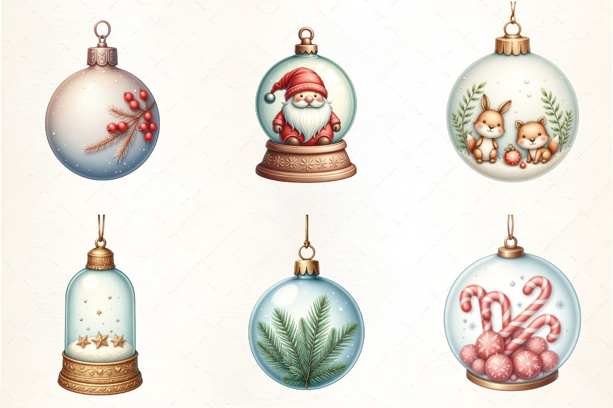 Snowflake Globe Ornament Clipart, an Illustration by CrexoraLab (Photo 3 of 5)