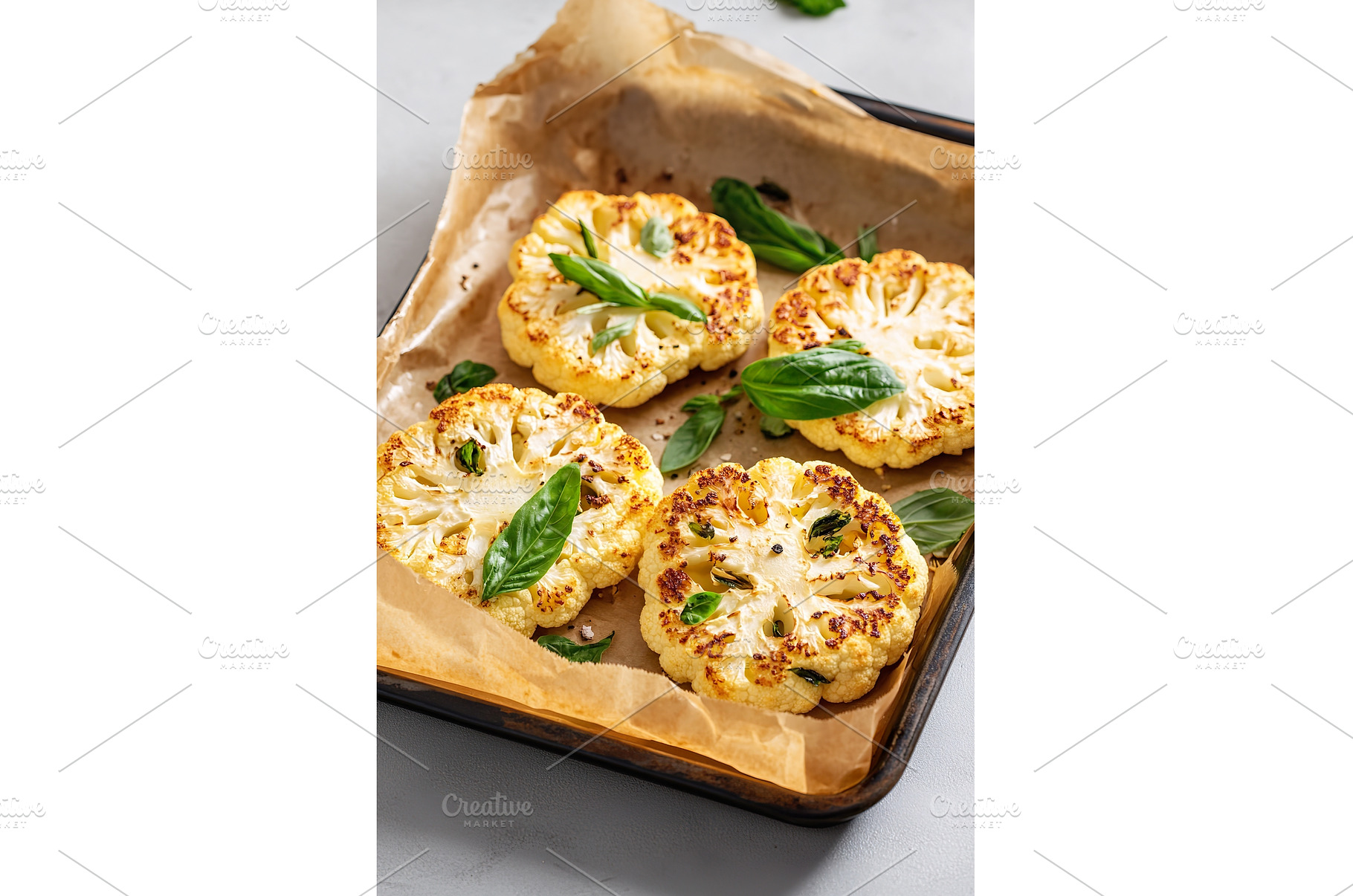 Roasted cauliflower steaks with, a Food & Drink Photo by Lermont51