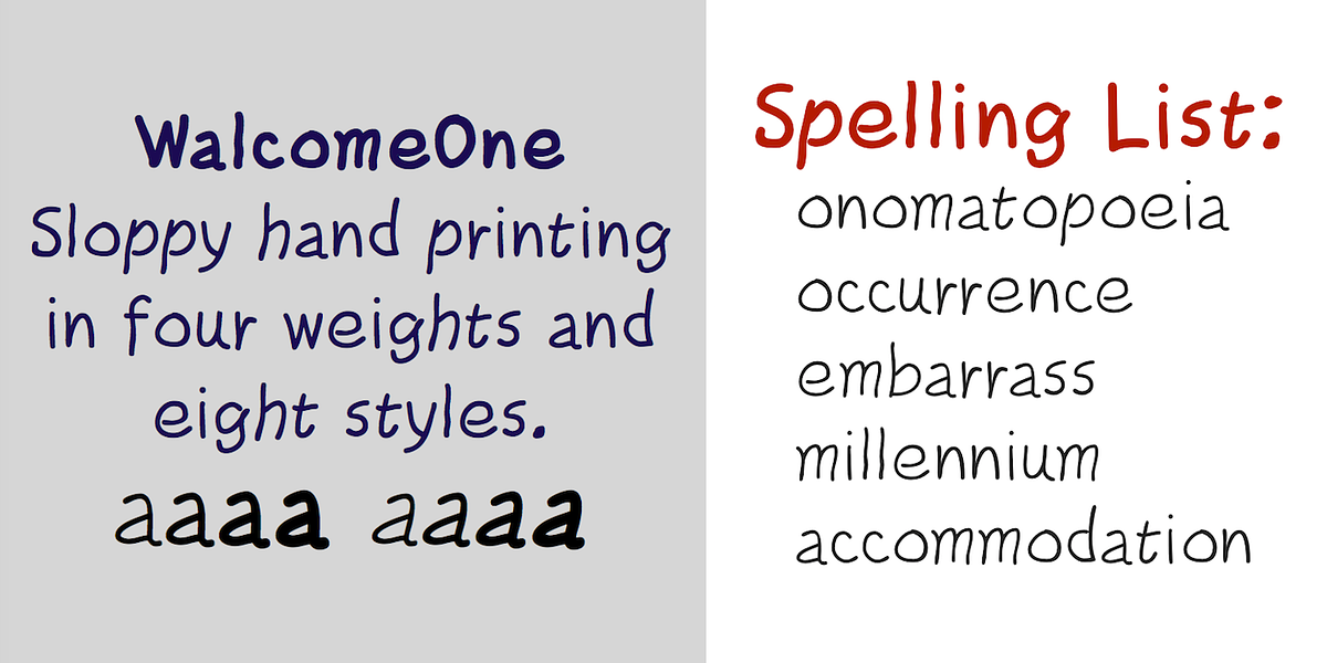 WalcomeOne, a Handwritten Font by Ingrimayne Type (Photo 2 of 8)