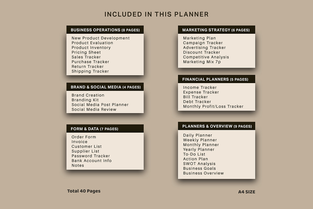 Complete Business Planner Bundle, a Print Template by CVR Presets (Photo 2 of 8)