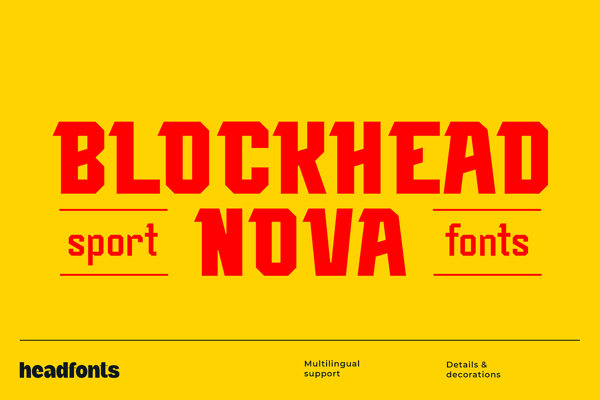 Blockhead Nova Sports Font, a Slab Serif Font by Headfonts (Photo 1 of 11)