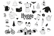 Hygge Black and White Clipart, a Seasonal Illustration by Chus Moreno Studio (Thumbnail 1 of 4)