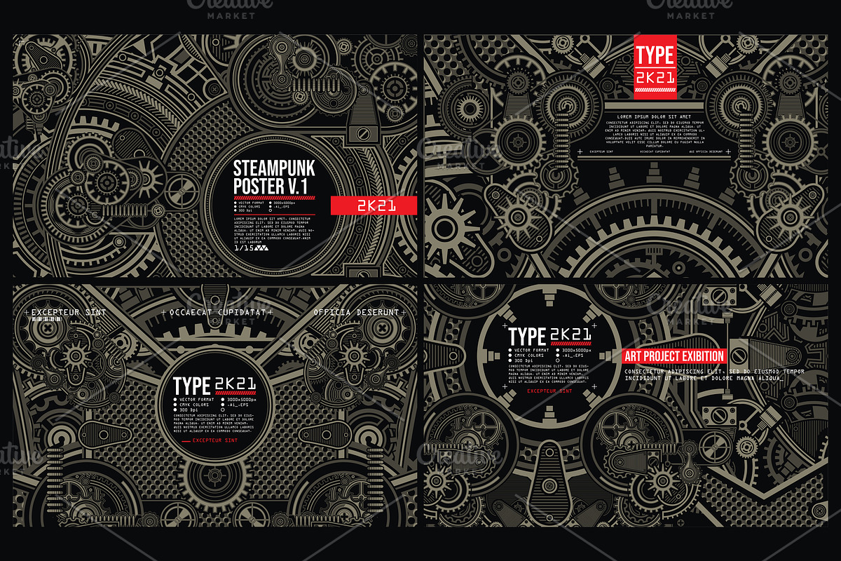 8 Mecha poster, a Pattern Graphic by the-sastra (Photo 3 of 3)