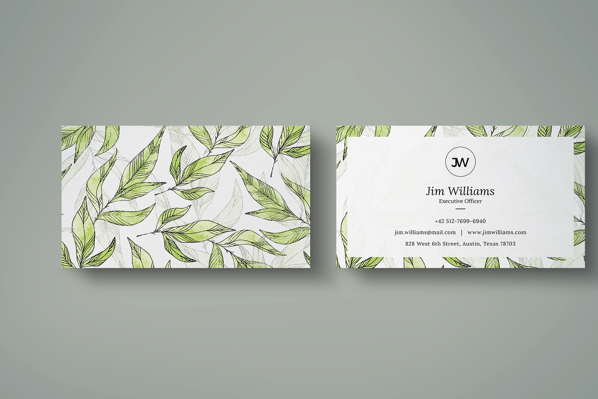 Botanical Business Card, a Business Card Template by ThemeDevisers (Photo 3 of 4)