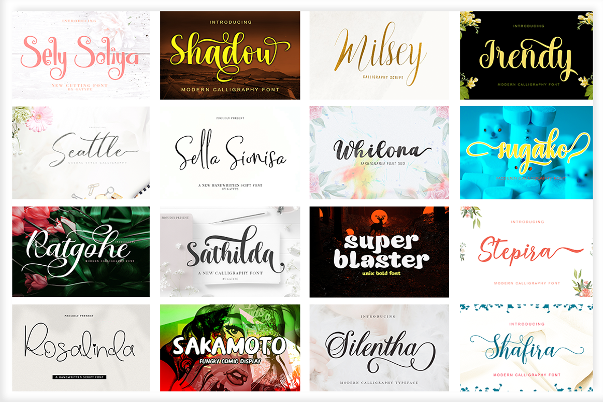 The Huge Font Bundle, a Script Font by Gatype (Photo 6 of 11)