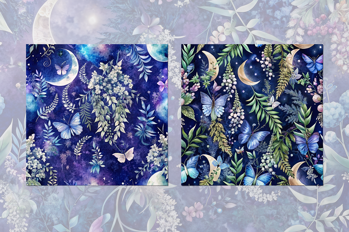 Celestial Dreamscape Seamless Patterns