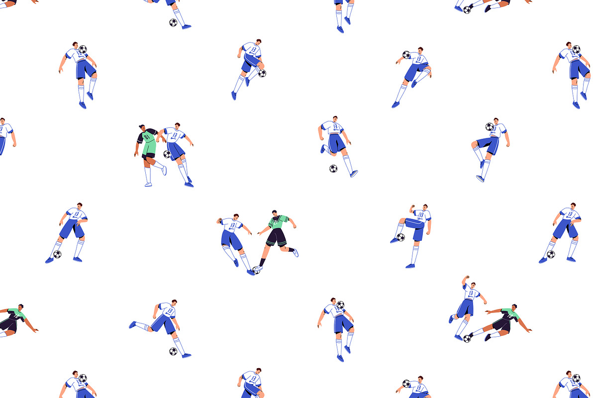Football players set, patterns, a Sport Illustration by PaperTrident (Photo 4 of 5)