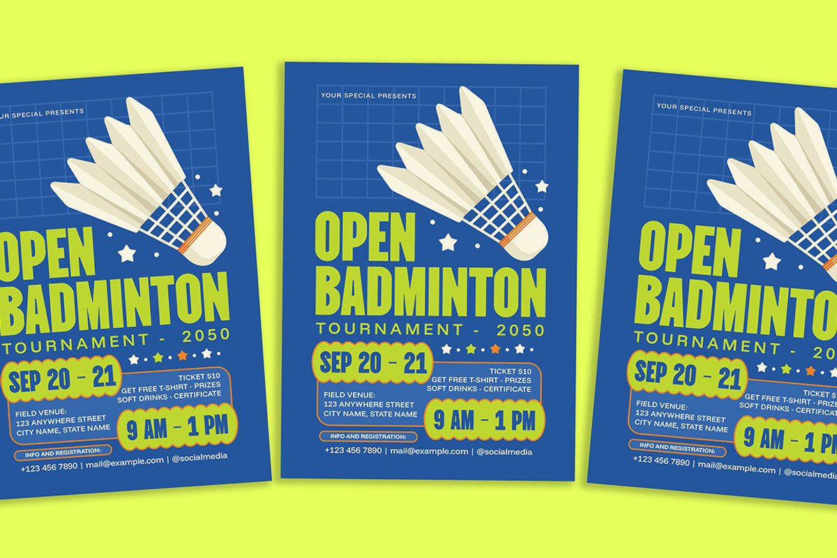 Badminton Tournament Flyer preview 3