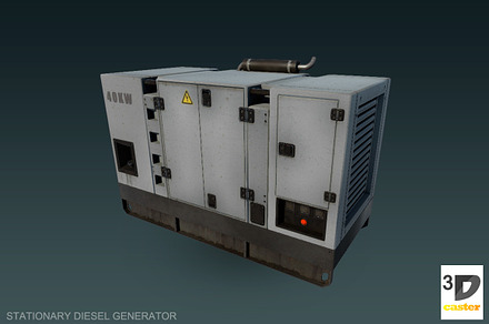 Stationary diesel generator, a Cars & Vehicle 3D Model by 3DCaster