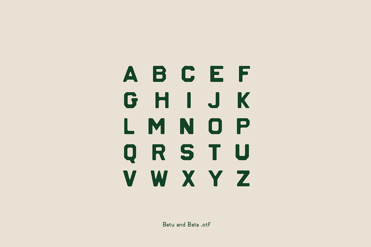 Batu and Bata : Block Vintage Font, a Font by Maybe This Color (Photo 3 of 4)