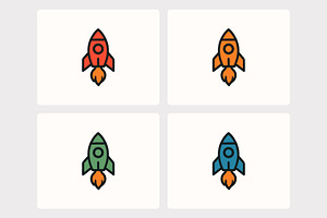 rocket icons, a Solid Icon by Vectorium Studio