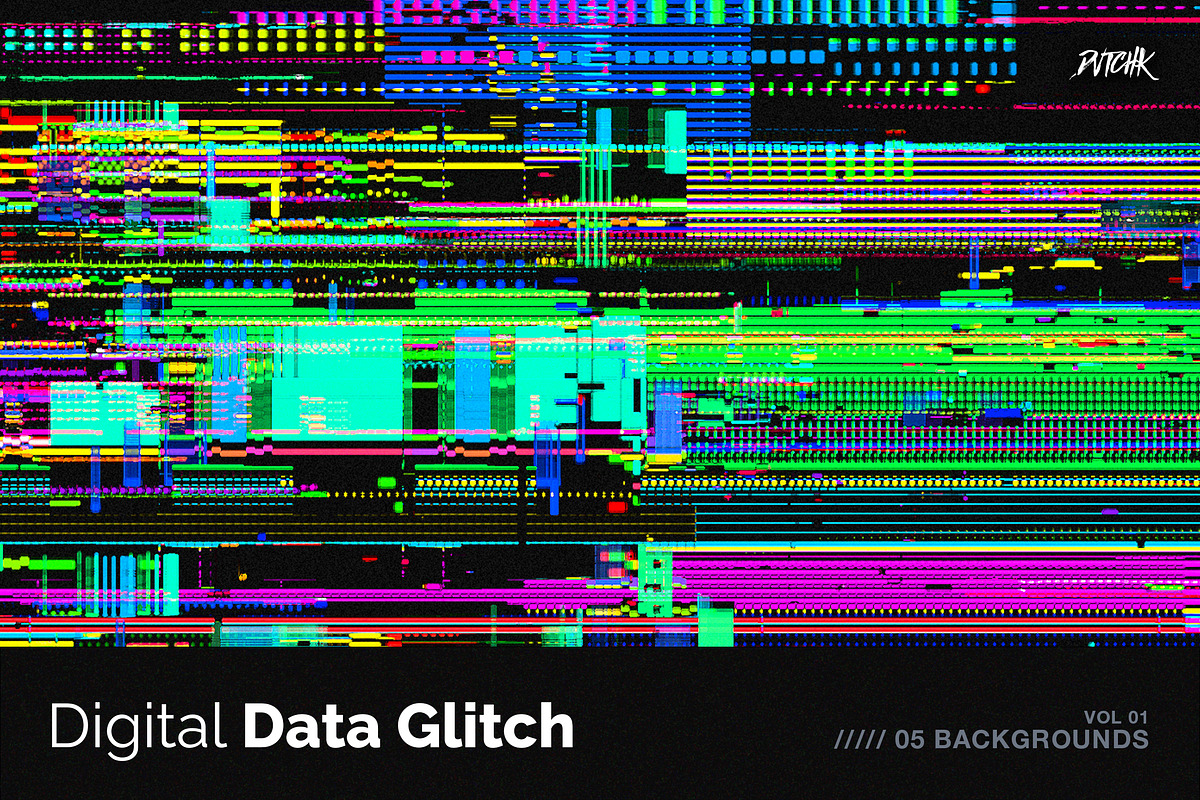 Digital Data Glitch V01, a Background Graphic by dvtchk (Photo 1 of 6)