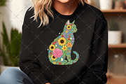 Wildflower Cat PNG, an Illustration by Craft Nest (Thumbnail 2 of 6)