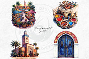 Morocco Travel clipart Set, a Decorative Illustration by ThatsDesignArt (Thumbnail 7 of 10)