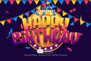 Happy Birthday Text Effect 3D Style, a Layer Style Add-On by Mockmenot (Thumbnail 1 of 3)