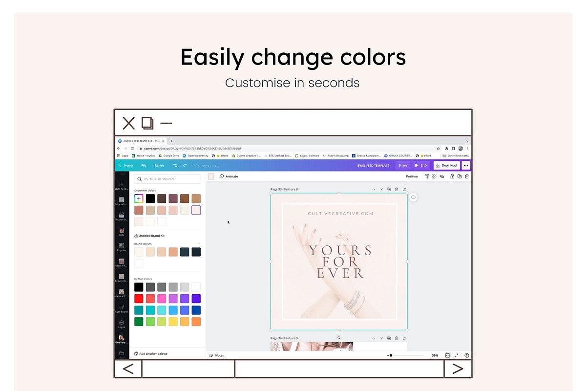Jewel Instagram Feed Canva Templates, a Social Media Template by Cultive Creative (Photo 5 of 13)
